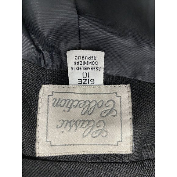Classic Collection Vintage Black Single Button Womens Blazer Jacket Size 10 - Picture 7 of 9